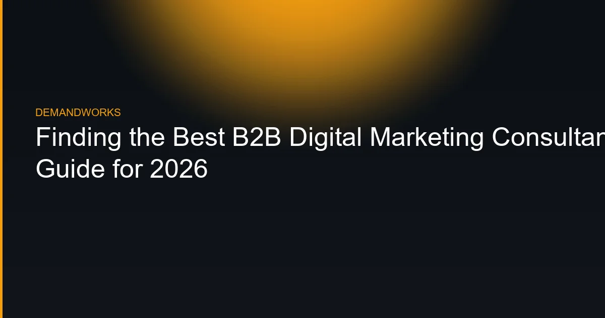 B2B digital marketing consultant guide